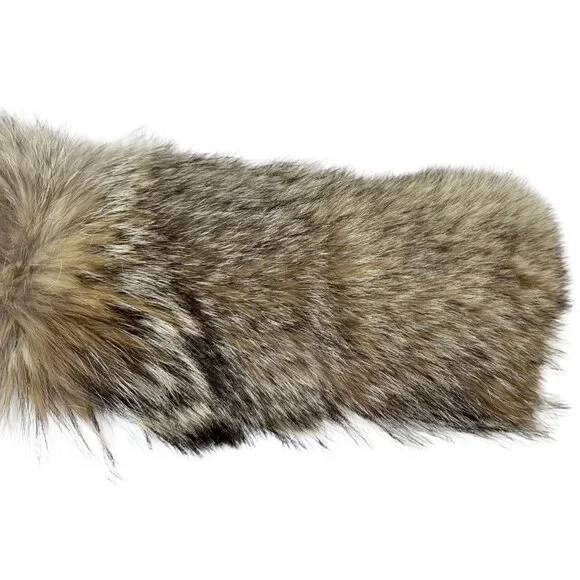 Genuine Coyote Fur Ruff Collar Trim Canada Goose with Button Loops 24 inch US